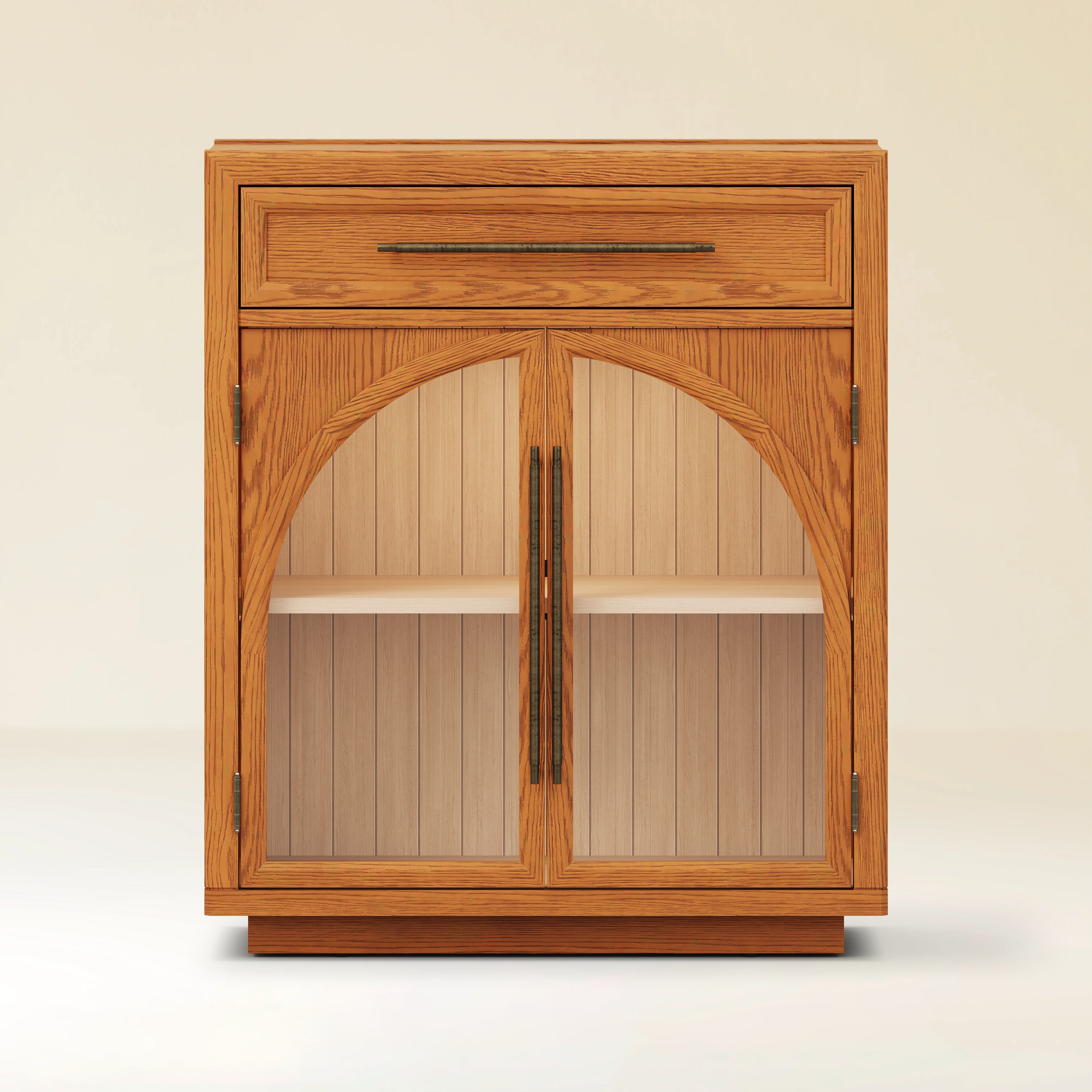 Alvar Arched 96" Oak Sideboard with Drawers(Set of 3)