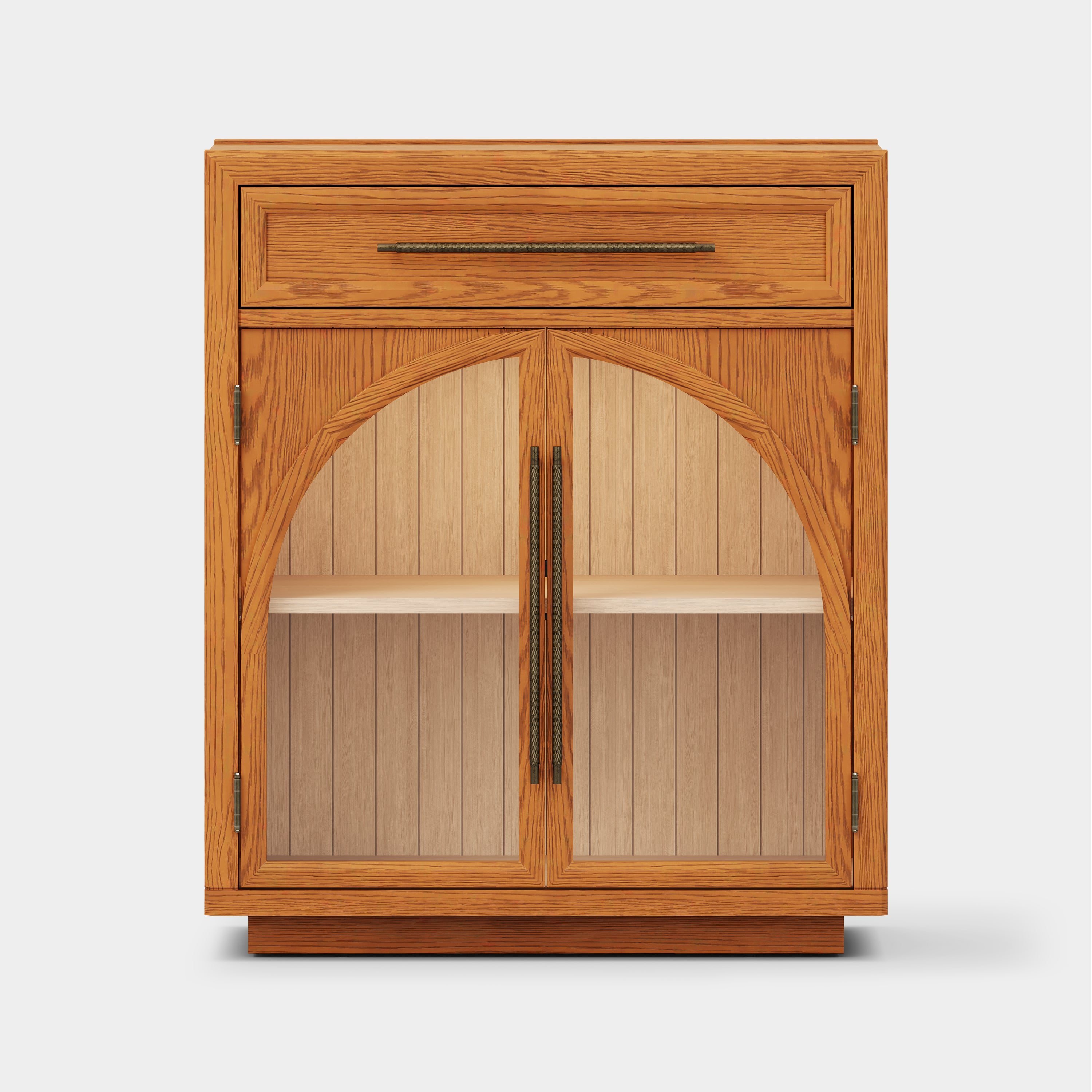 Alvar Arched 96" Oak Sideboard with Drawers(Set of 3)