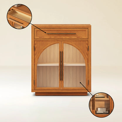 Alvar Arched 96" Oak Sideboard with Drawers(Set of 3)