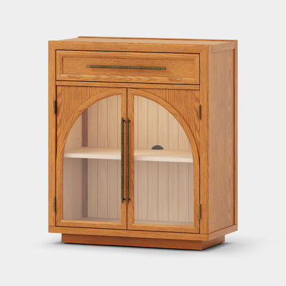 Alvar Arched 96" Oak Sideboard with Drawers(Set of 3)