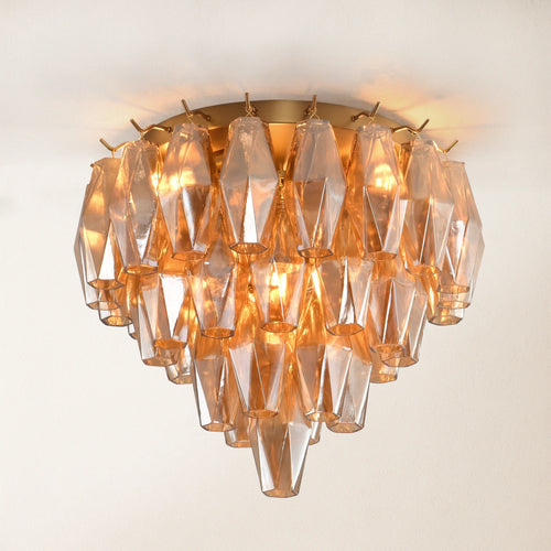 Celestial Drop Glass Flush Mount 32cm D