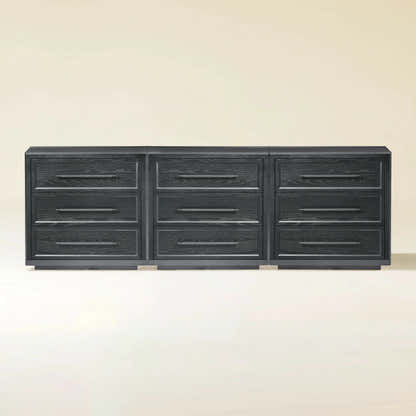 Alvar 95″ Oak 9-Drawer Chest(Set of 3)