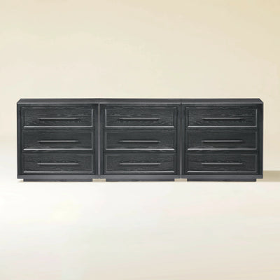 Alvar 91″ Oak 9-Drawer Chest(Set of 3)