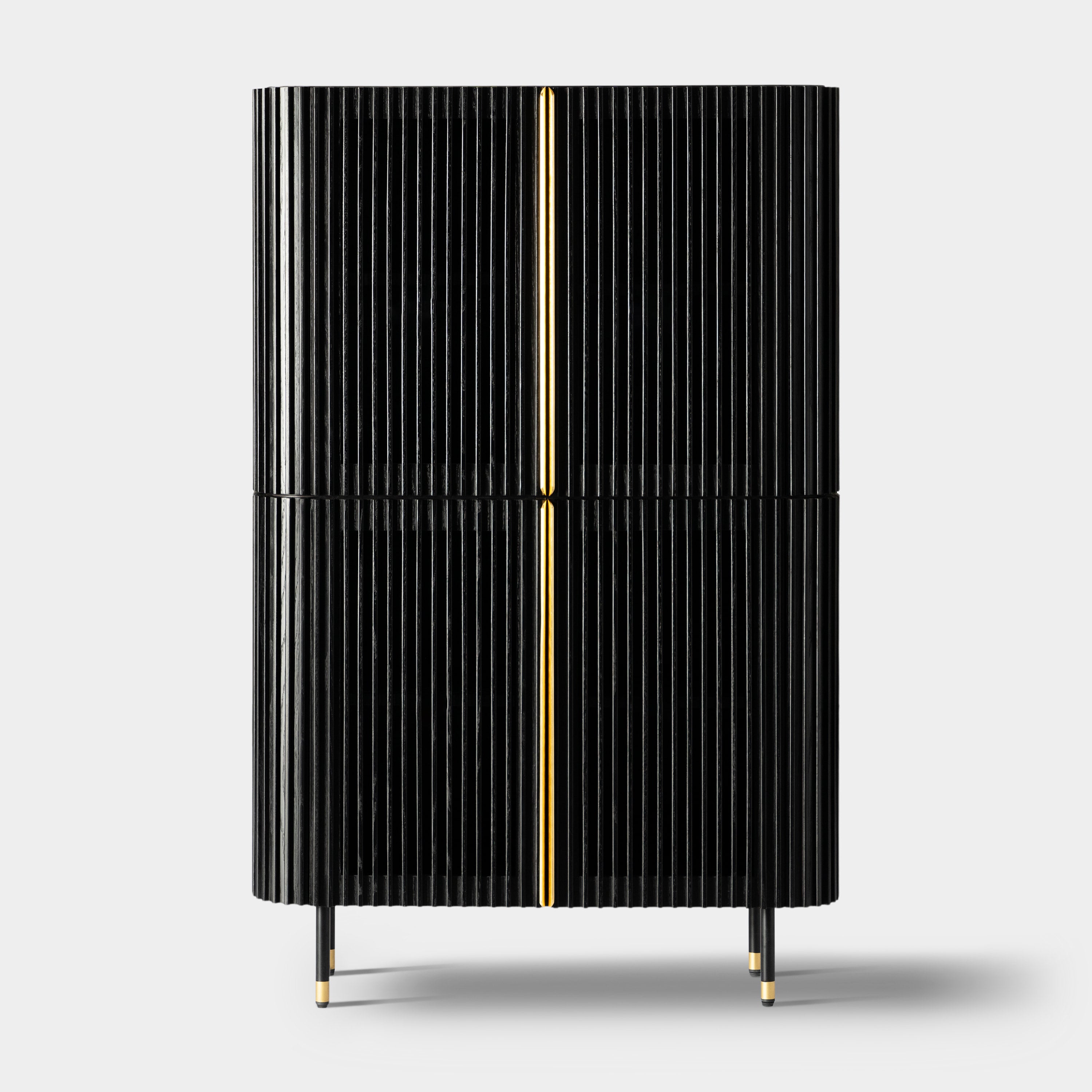 Ewan 67″H Oak Vertical Combination Cabinet(Set of 2)