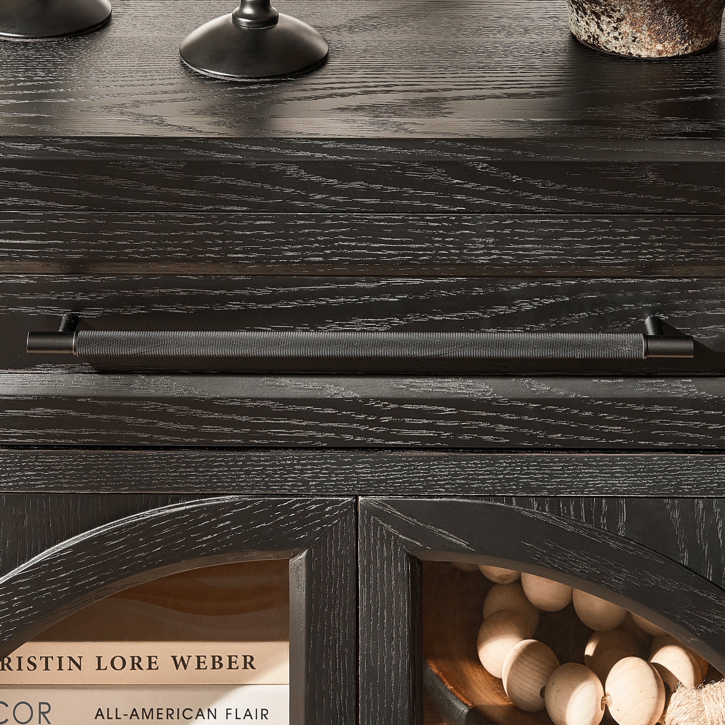 Alvar Arched 94.5" Oak Sideboard with Drawers(Set of 3)