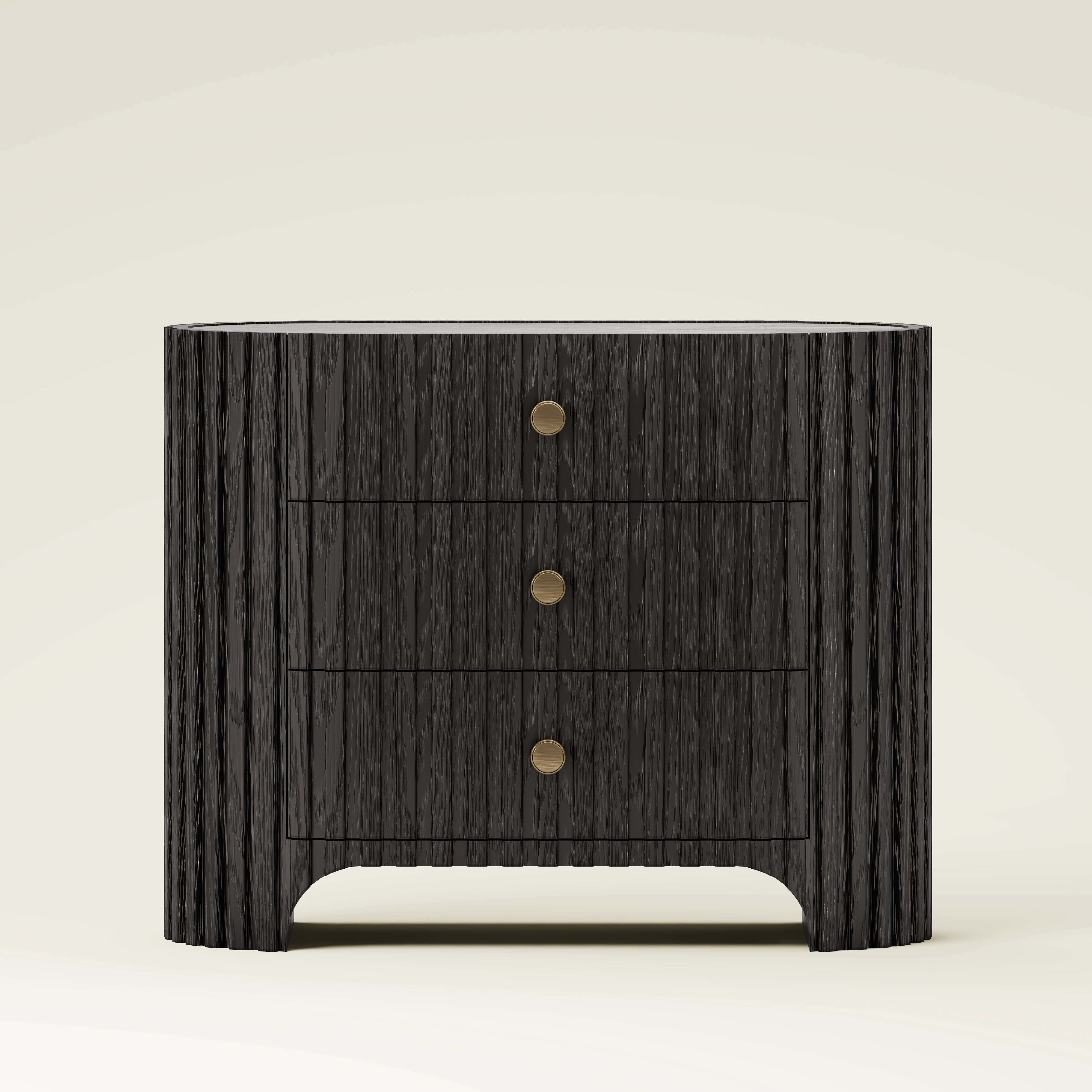 Sinclair Fluted Stone Nightstand 30"W