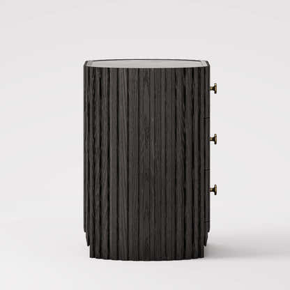 Sinclair Fluted Stone Nightstand 30"W