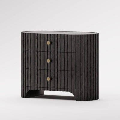 Sinclair Fluted Stone Nightstand 30"W