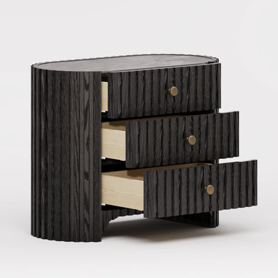 Sinclair Fluted Stone Nightstand 30"W