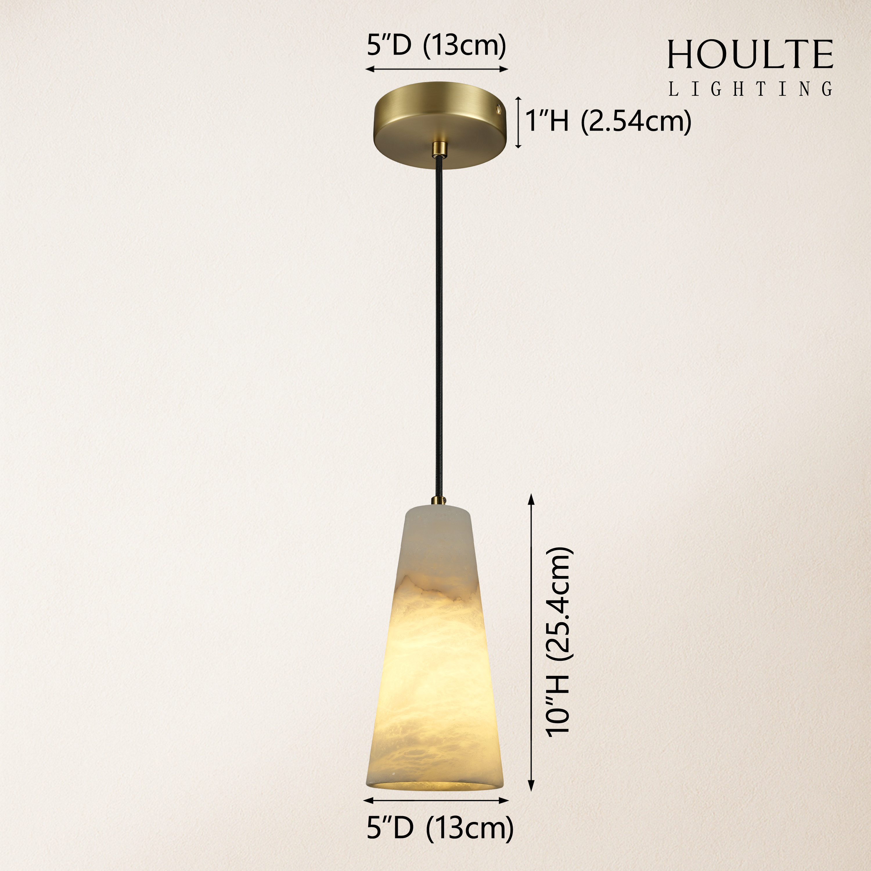 Capus Conical Alabaster Pendant dimensions 1