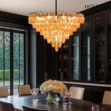 Celestial Drop Glass Crystal Glass Chandelier 36"