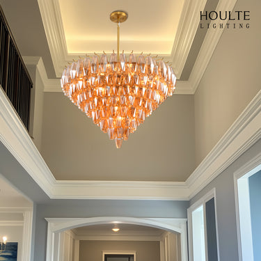 Celestial Drop Glass Crystal Glass Chandelier 36"