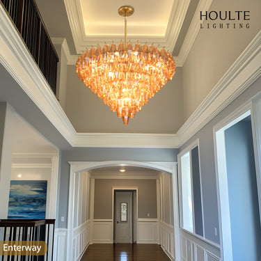 Celestial Drop Glass Crystal Glass Chandelier 36"
