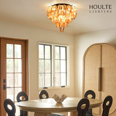 Celestial Drop Glass Flush Mount 12.6"D