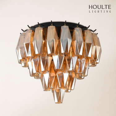 Celestial Drop Glass Flush Mount 12.6"D
