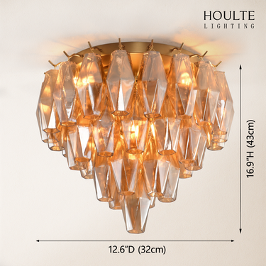 Celestial Drop Glass Flush Mount 12.6"D