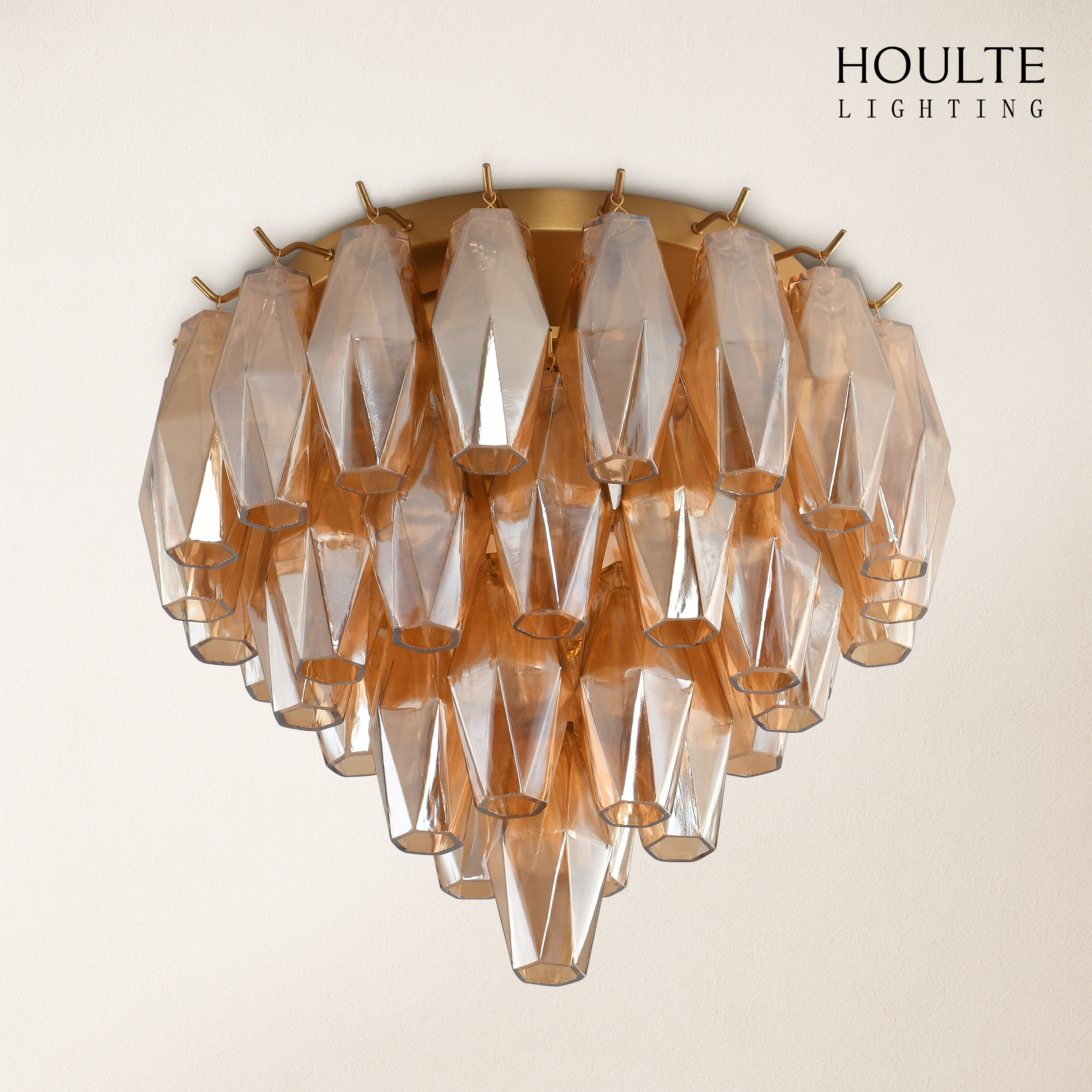 Celestial Drop Glass Flush Mount 12.6"D