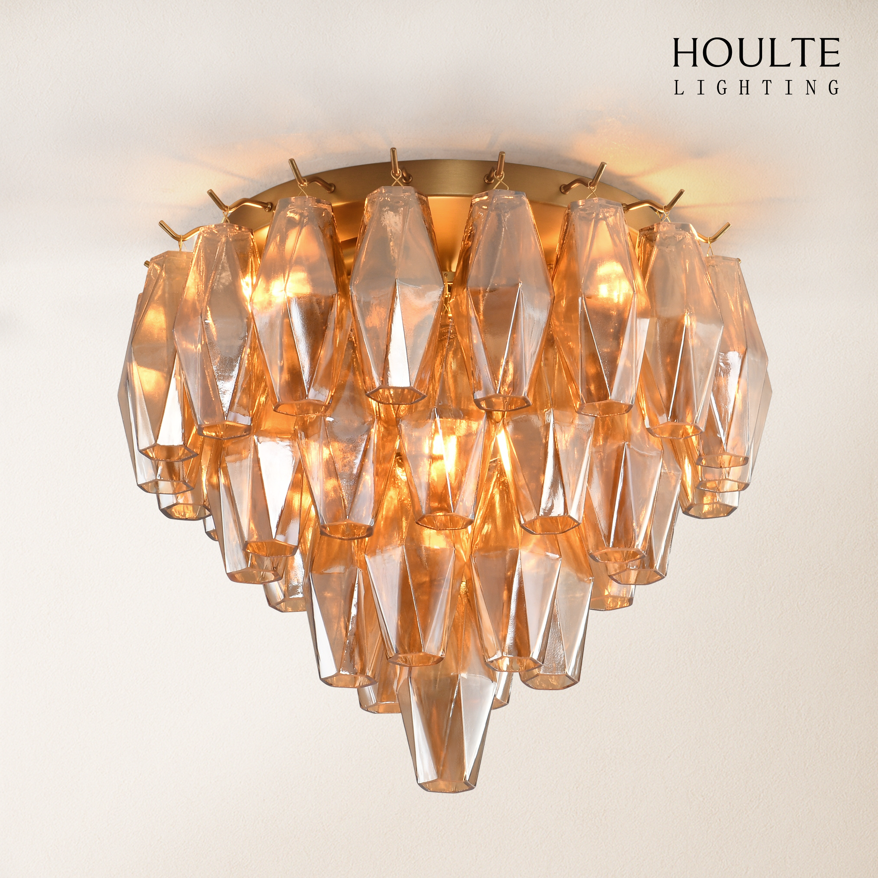 Celestial Drop Glass Flush Mount 12.6"D