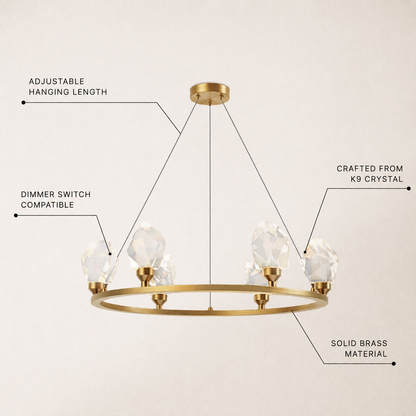 Aurelium Halo Crystal Round Chandelier