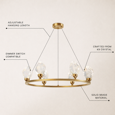 Aurelium Halo Crystal Round Chandelier