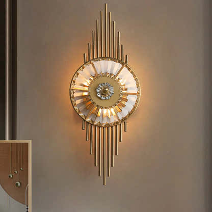 Axionna Crystal Gear Wall Sconce