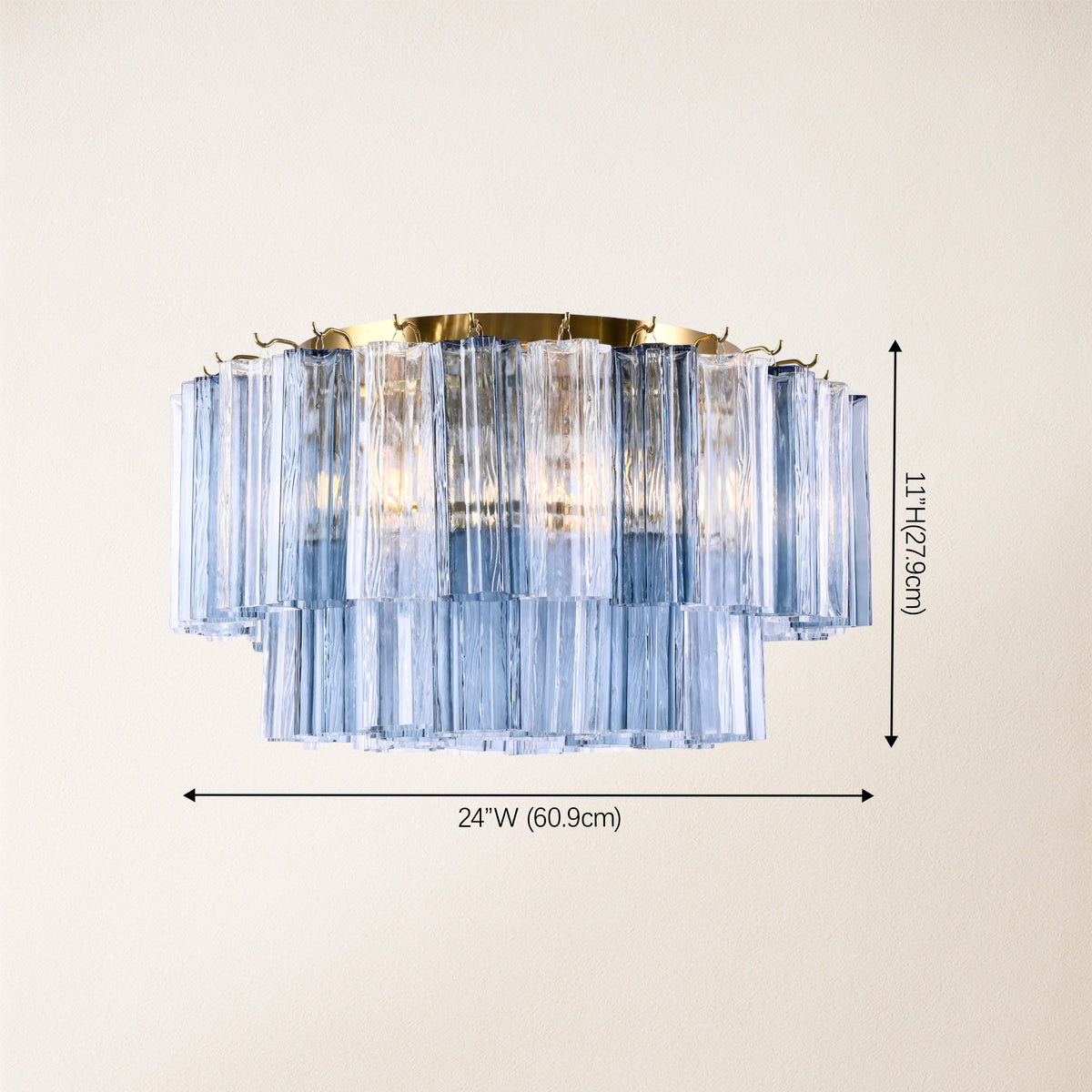 Dawel Glass Round Flush Mount 24"D