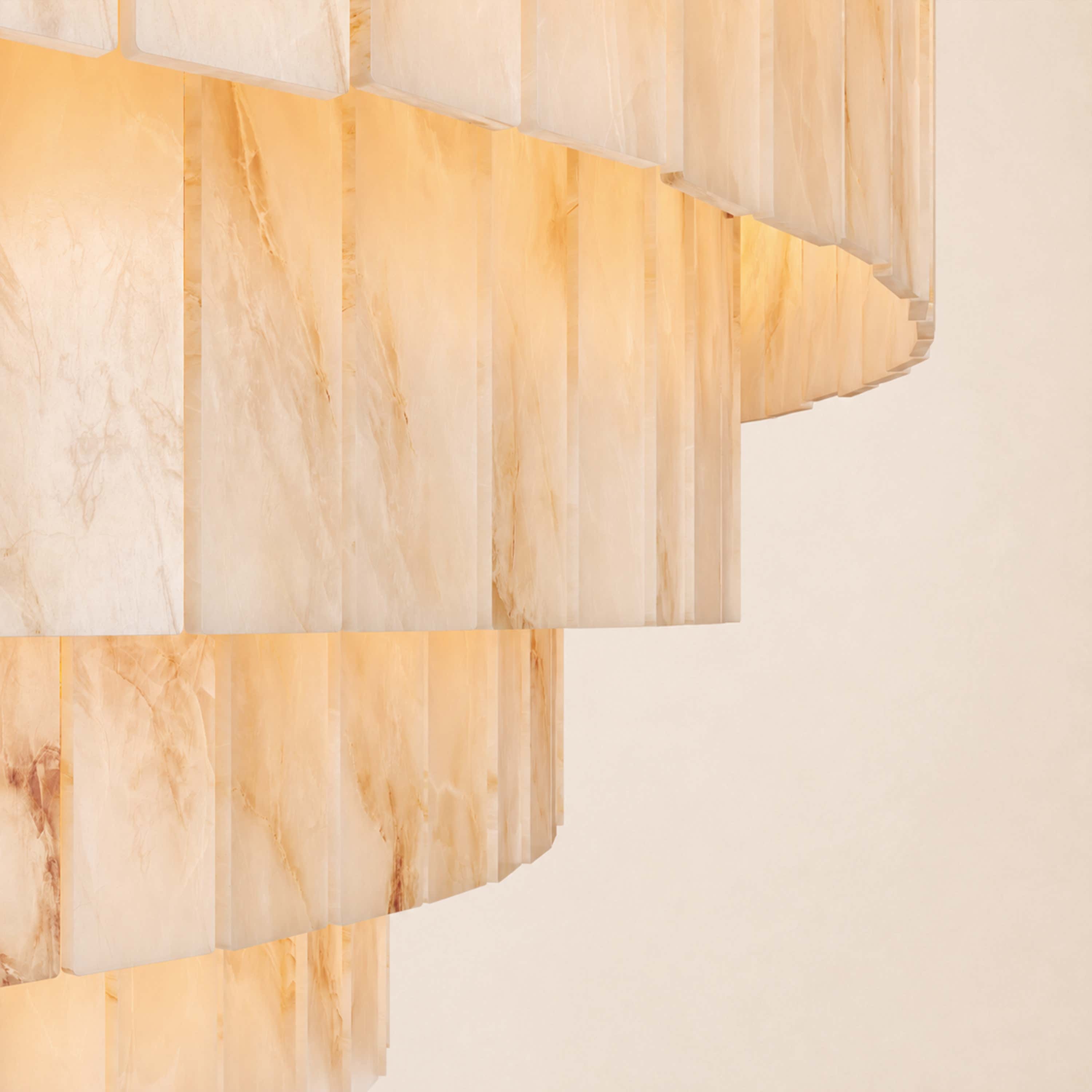 Montrava Alabaster Tiered Round Chandelier 60"D