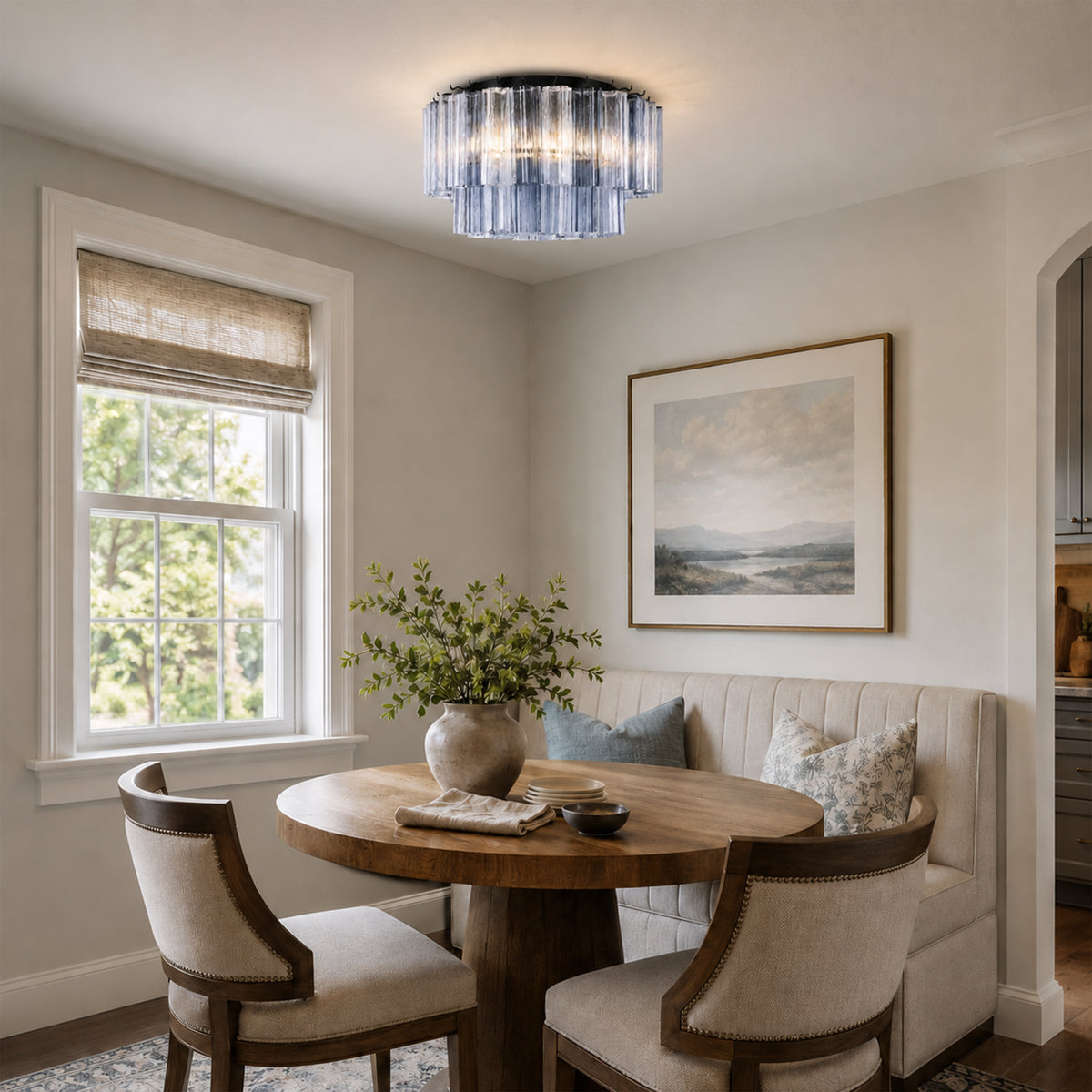 Dawel Glass Round Flush Mount 24"D