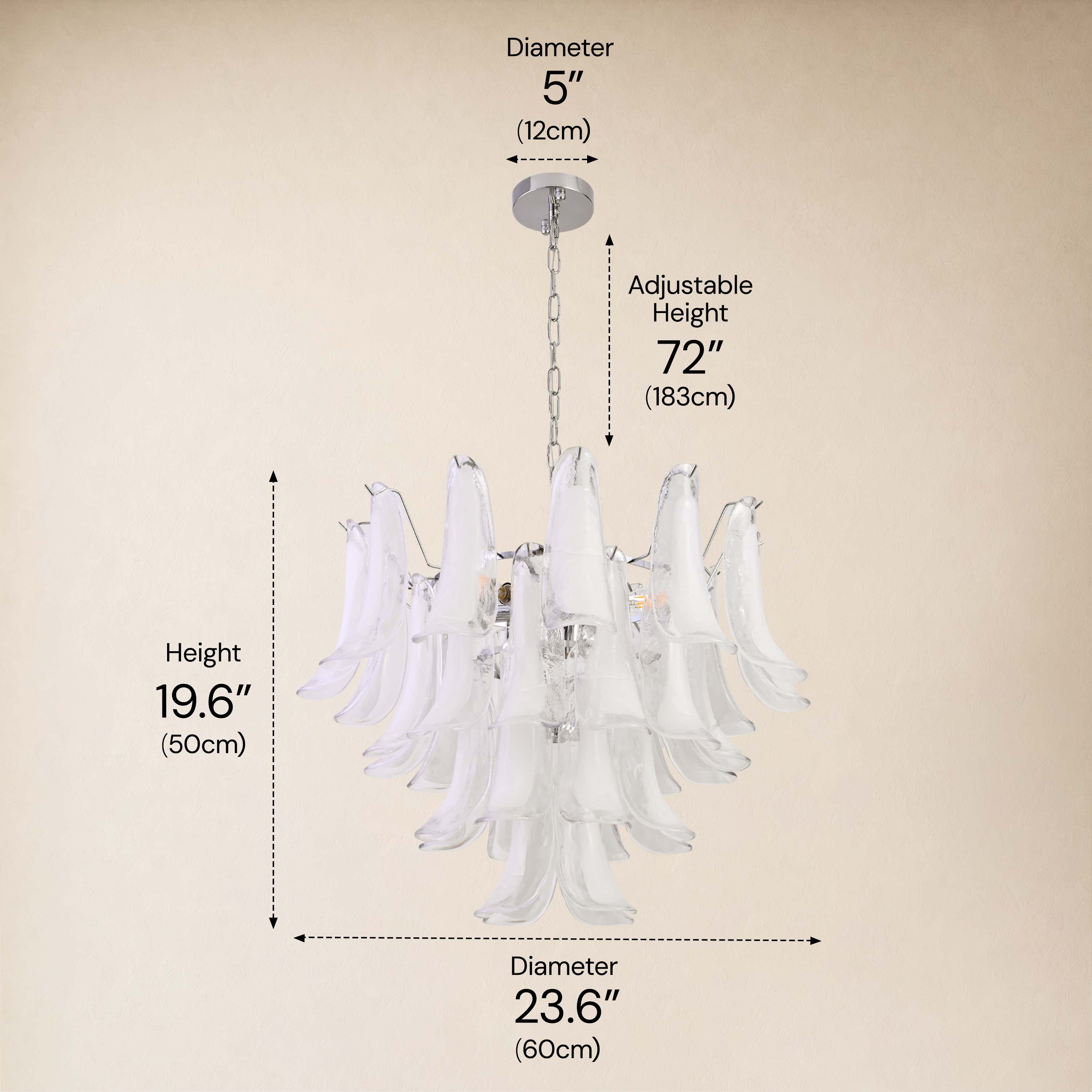 Nivelle Frosted Glass Round Chandelier 23.6"D