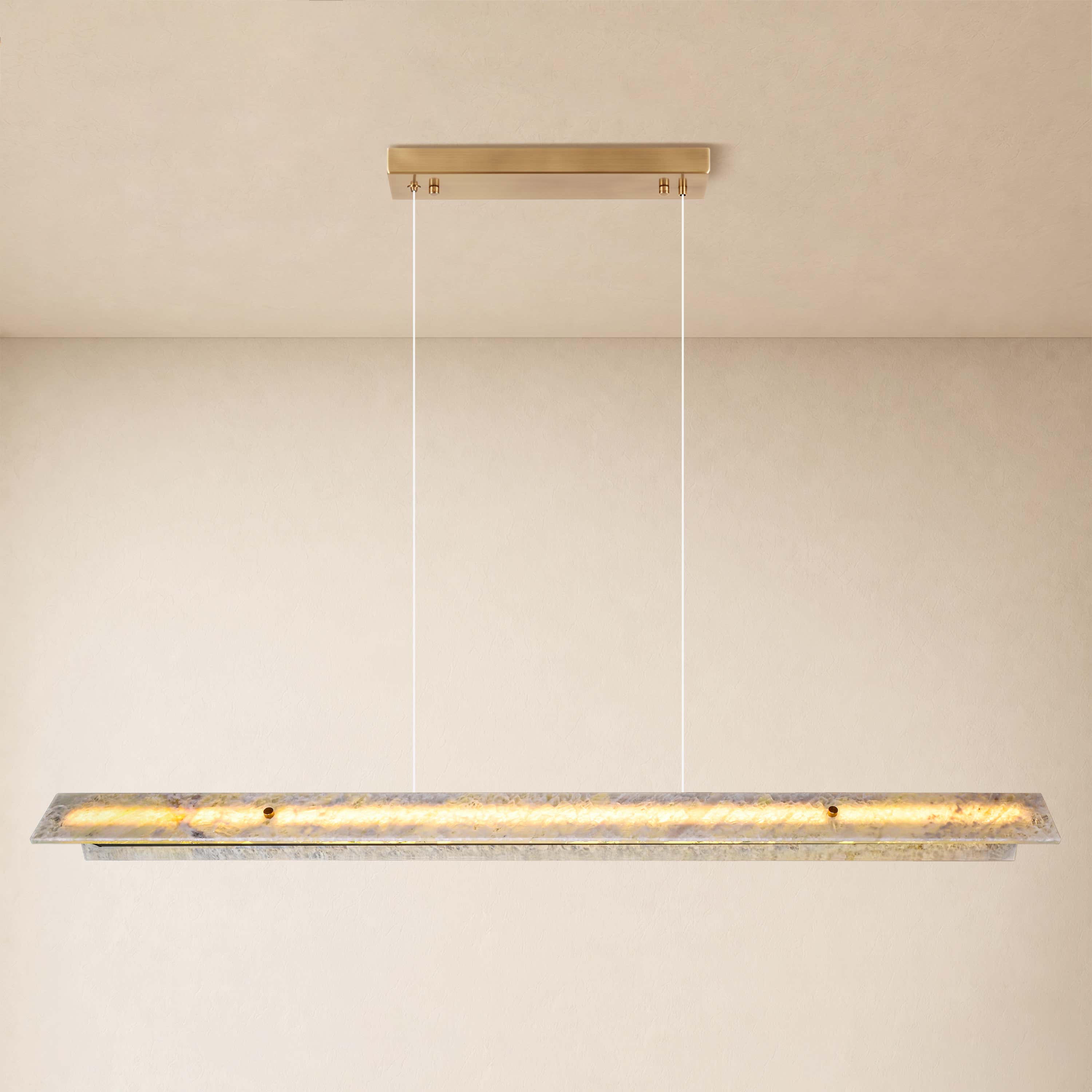 Pietra Blue Marble Linear Chandelier 49.2"D