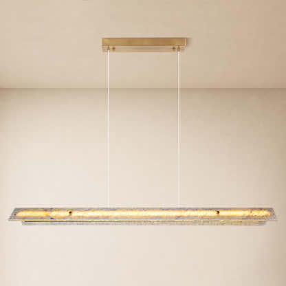 Pietra Blue Marble Linear Chandelier 49.2"D