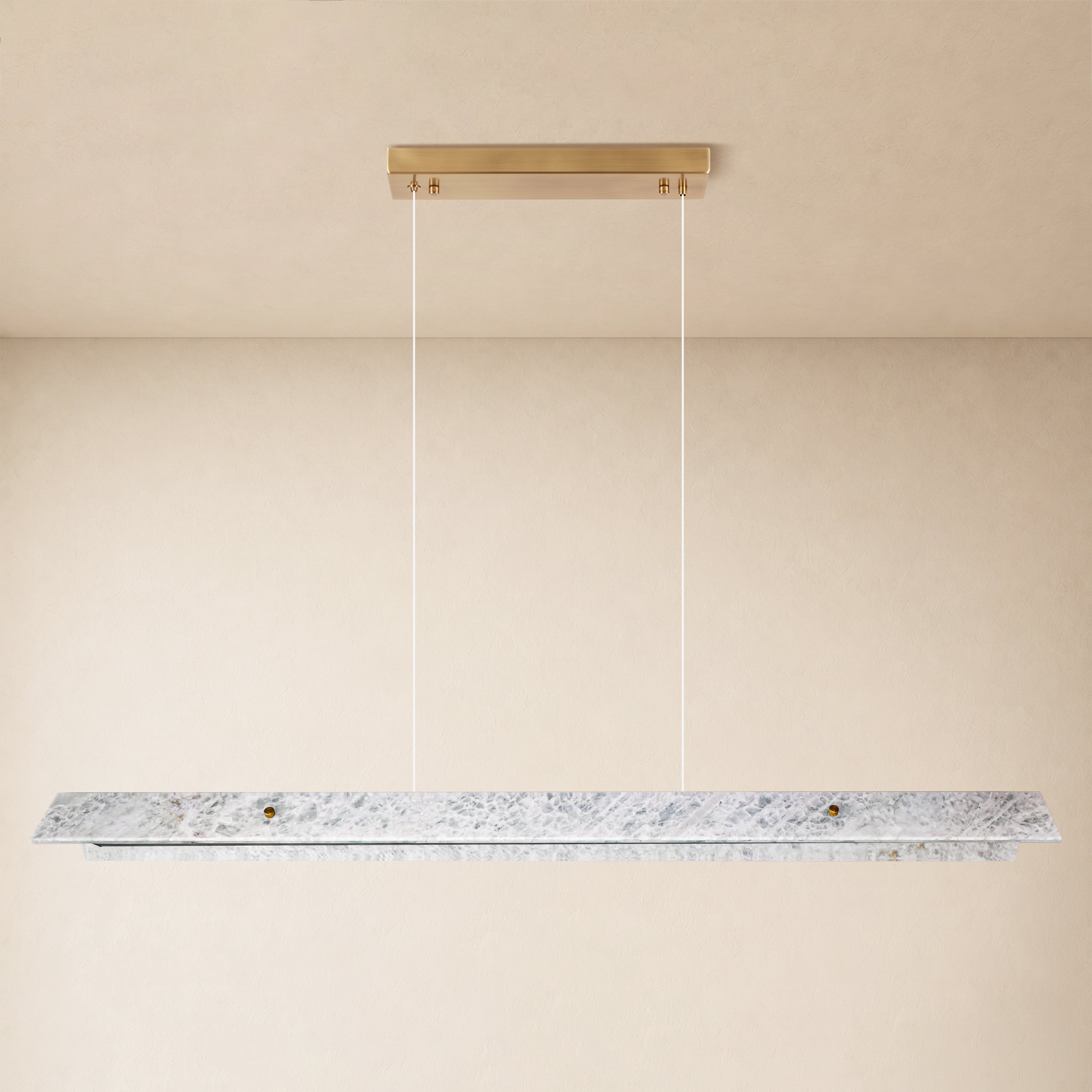 Pietra Blue Marble Linear Chandelier 49.2"D