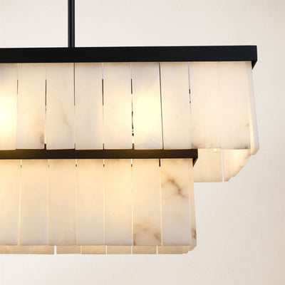 Solmare Alabaster Rectangular Chandelier 55"W