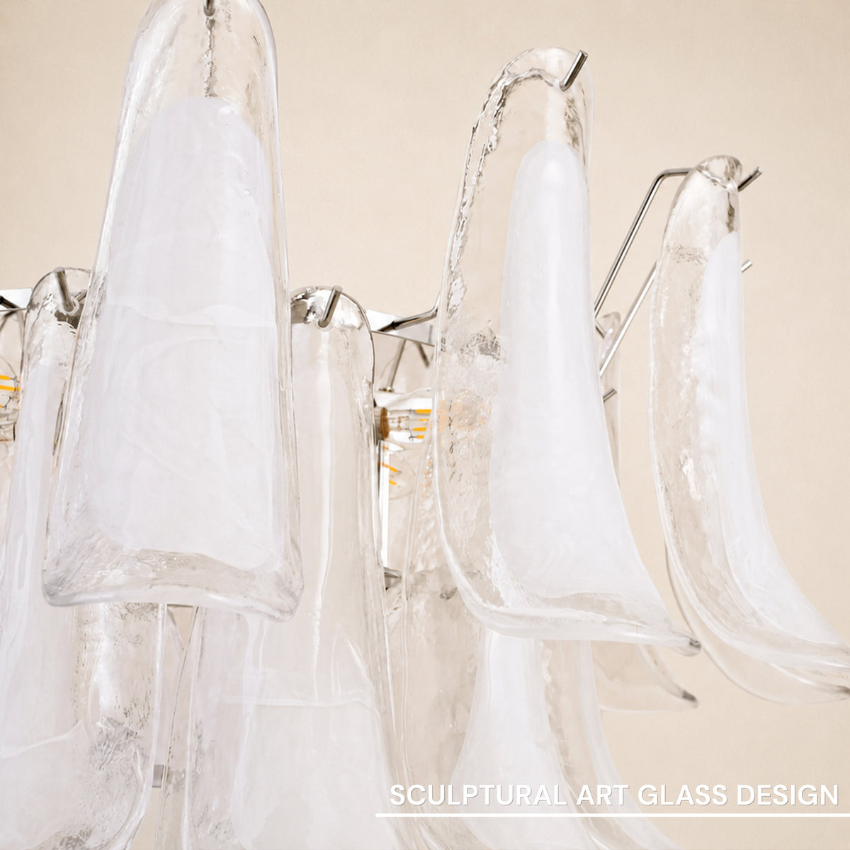 Nivelle Frosted Glass Round Chandelier 23.6"D