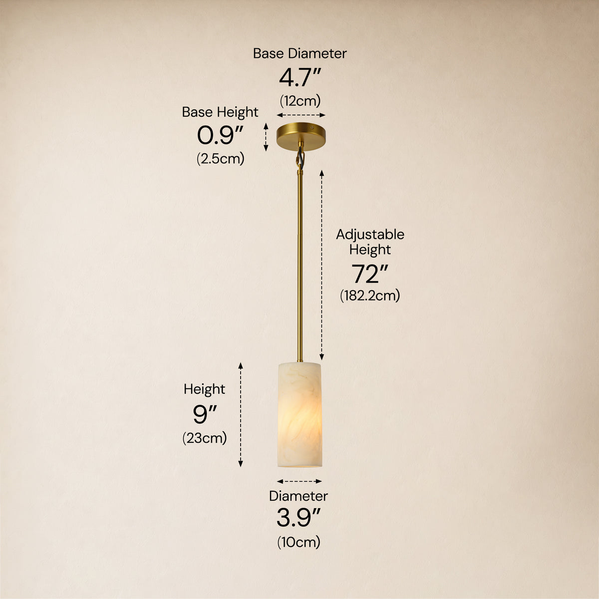 Arlo Resin Cylinder Pendant 3.9"D