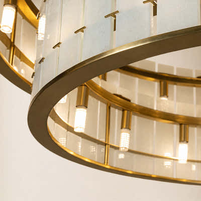 Pietra White Alabaster Tiered Drum Chandelier 33.4"D
