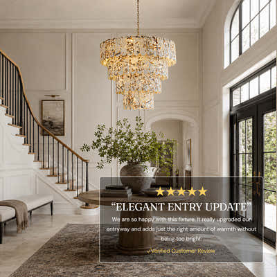 Pietra Quartzite Tiered Chandelier 39.3"D