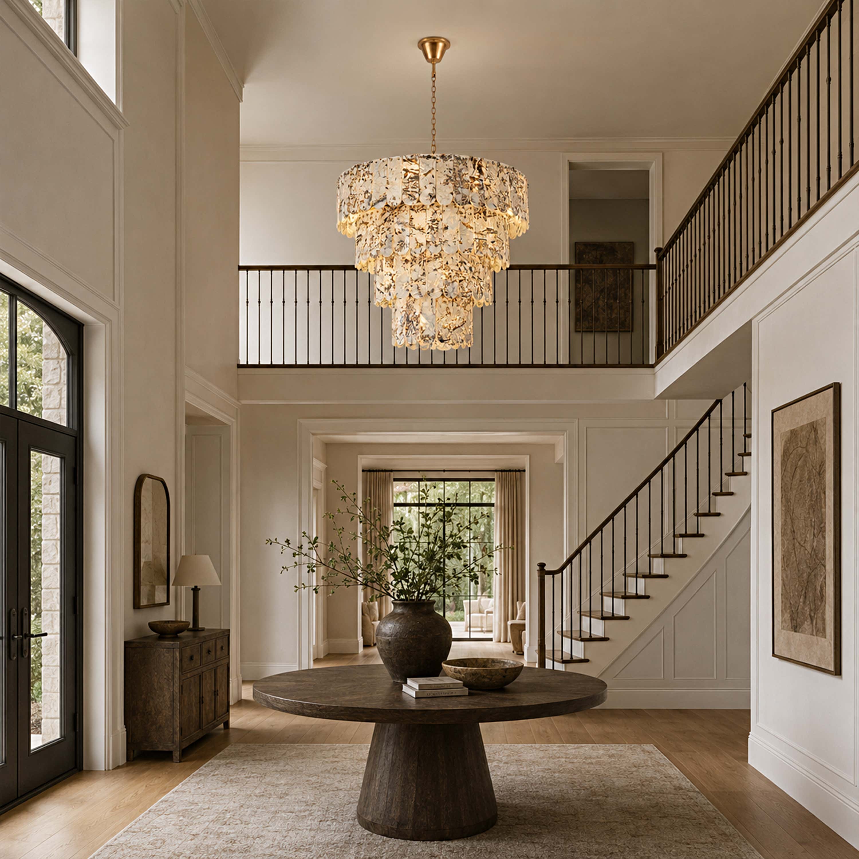 Pietra Quartzite Tiered Chandelier 39.3"D