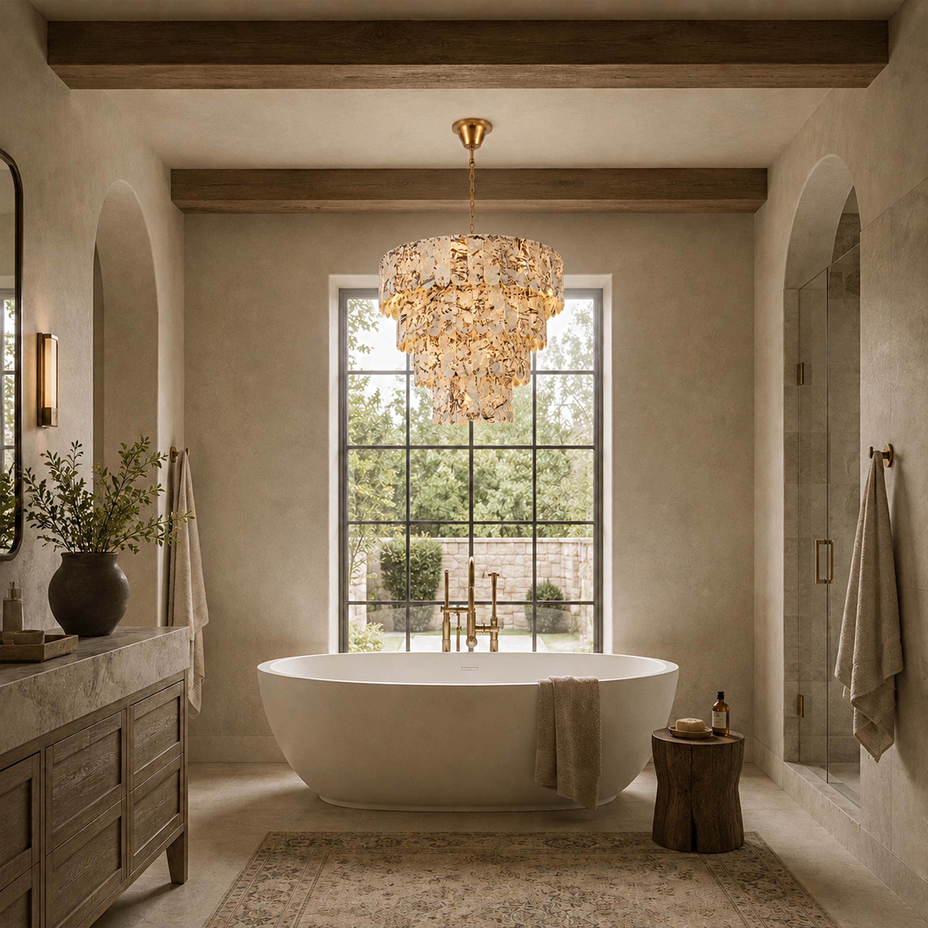 Pietra Quartzite Tiered Chandelier 39.3"D
