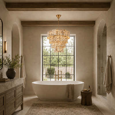 Pietra Quartzite Tiered Chandelier 39.3"D