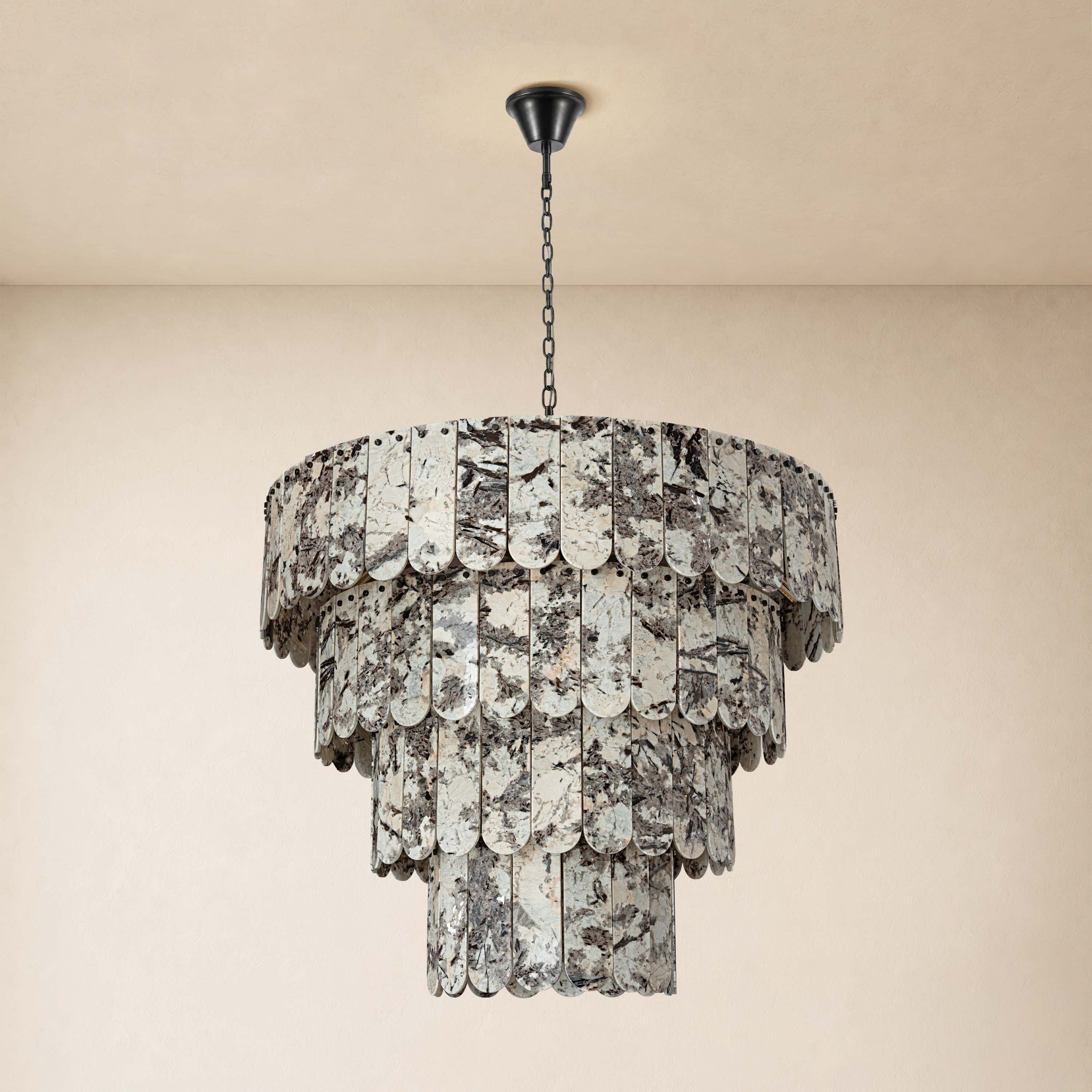 Pietra Quartzite Tiered Chandelier 39.3"D