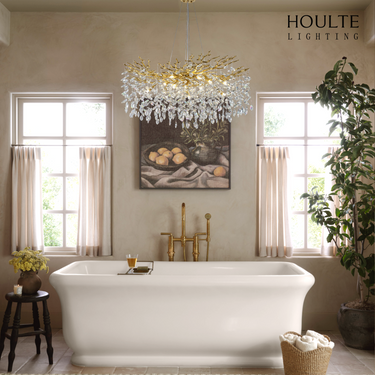 Frostleaf Crystal Cascade Branch Round Chandelier 102cm