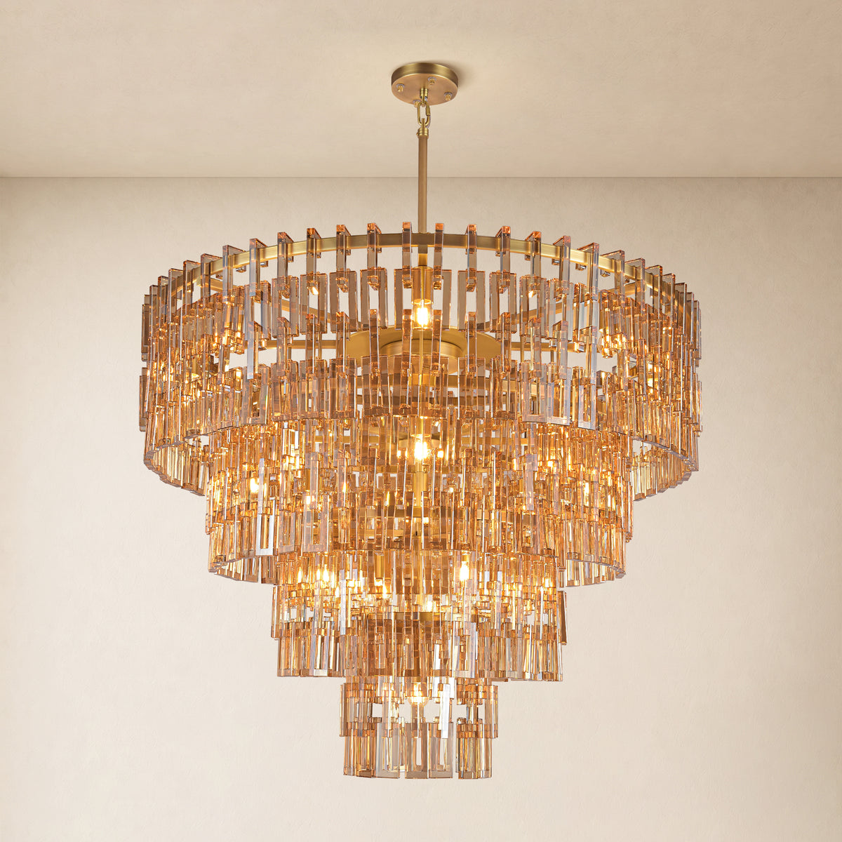 Cirelle Crystal Round Chandelier 46"D #Color_Clear