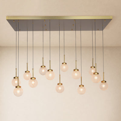 Liorenne Bubble Glass Globe Rectangular Chandelier 47.2"W 