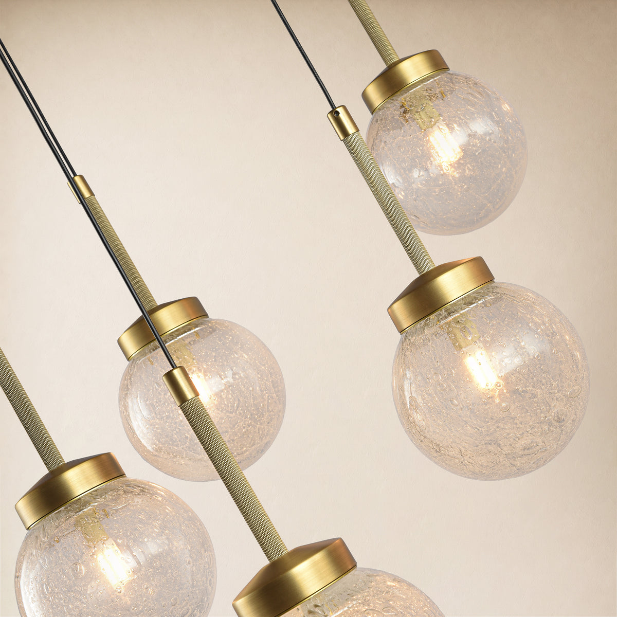Liorenne Bubble Glass Globe Rectangular Chandelier 47.2"W