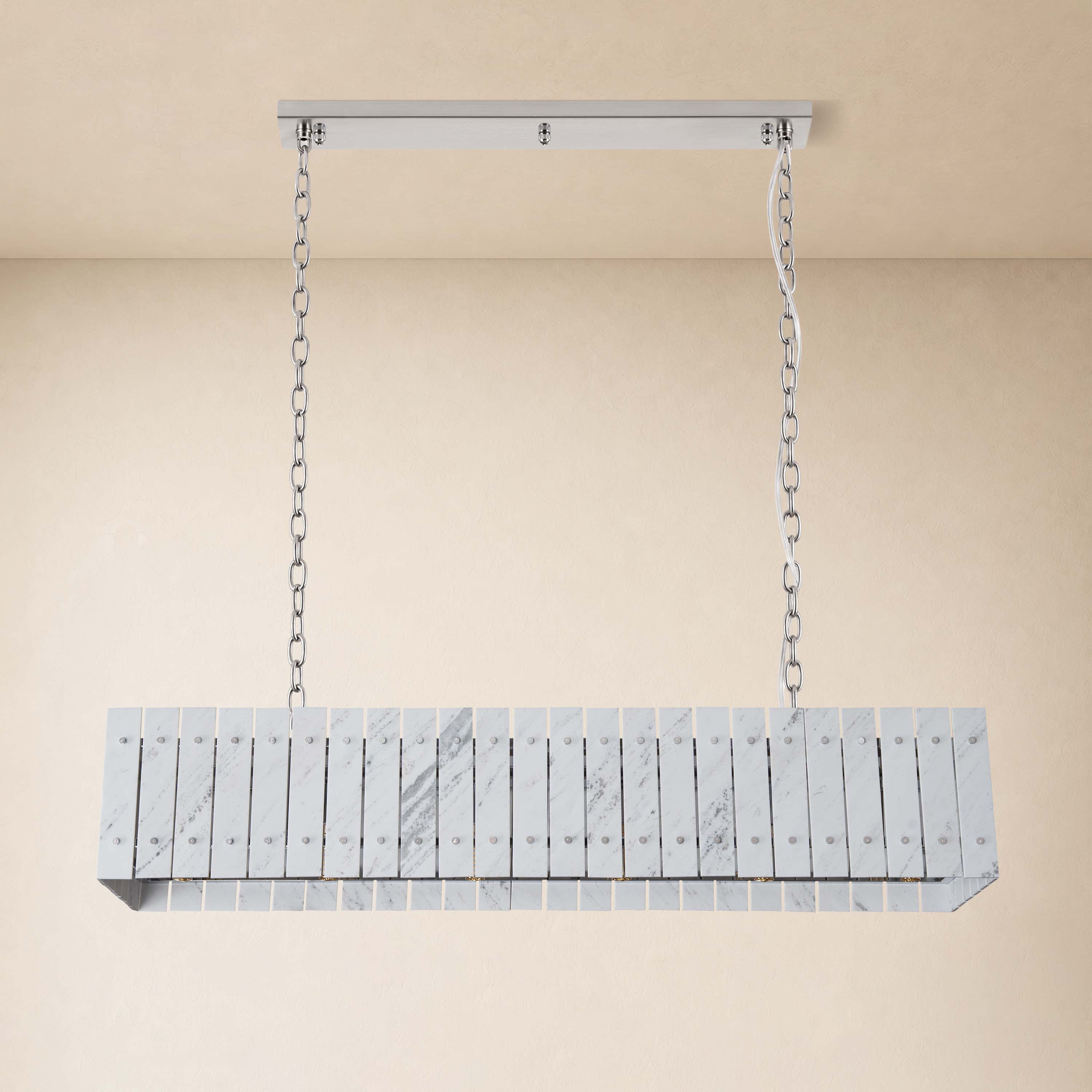 Pietra Marble Rectangular Chandelier 47.2"W
