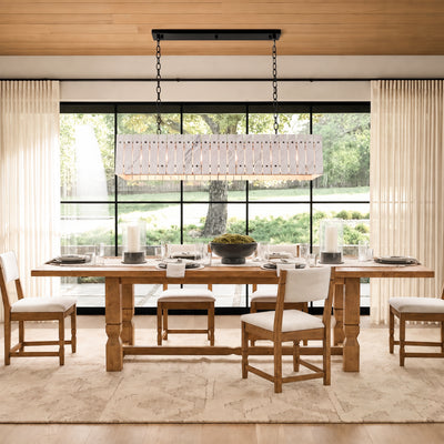 Pietra Porcelain White Marble Rectangular Chandelier 47.2"W