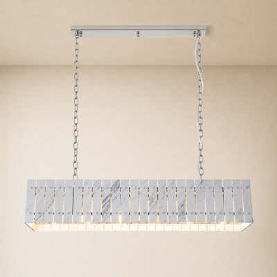 Pietra Marble Rectangular Chandelier 47.2"W