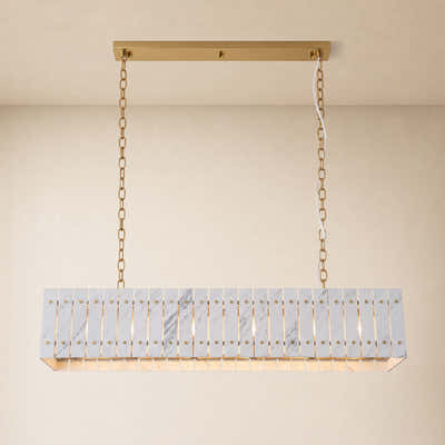 Pietra Marble Rectangular Chandelier 47.2"W