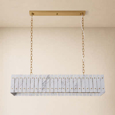 Pietra Marble Rectangular Chandelier 47.2"W
